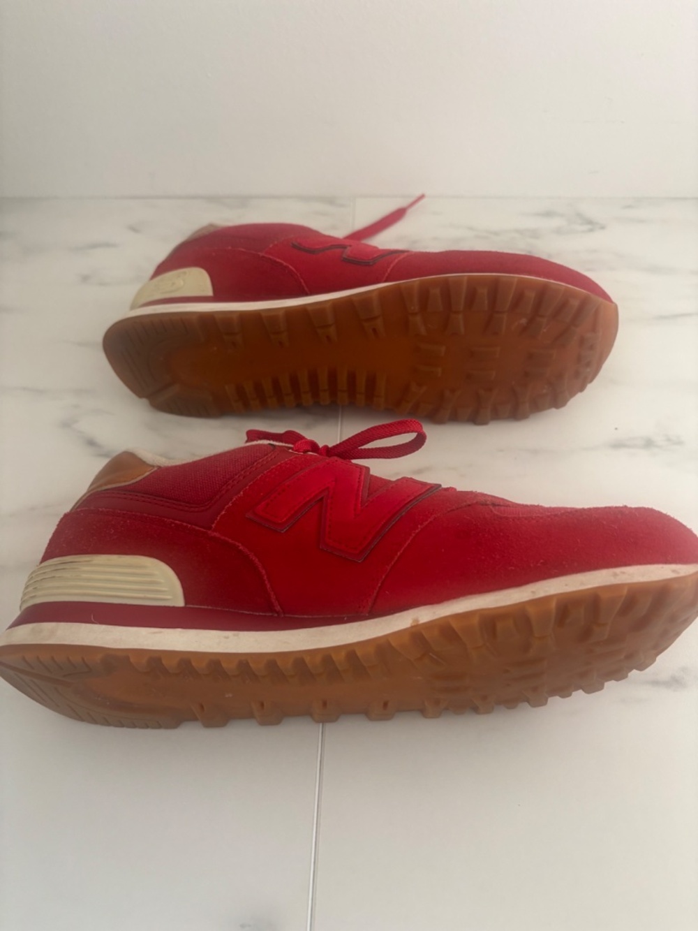 New Balance Red Retro Sneakers, Mens 8.5, Women 10.0 - Picture 3 of 5